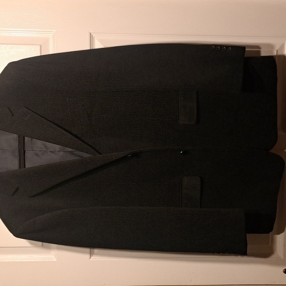 🇮🇹 Alberto & Roy Italian men's size 46R Beautiful black corderoy suit jacket - Picture 1 of 8